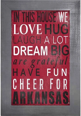 Arkansas Razorbacks In This House Picture Frame - Red
