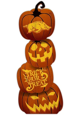 Arkansas Razorbacks Pumpkin Stack Leaner Sign - Red