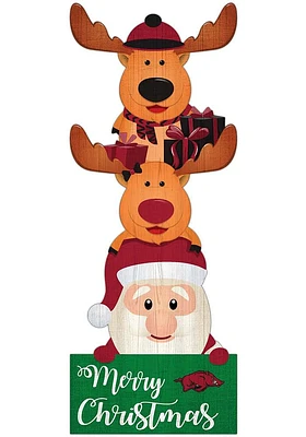 Arkansas Razorbacks 31 Inch Santa Stack Leaner Sign - Red