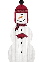 Arkansas Razorbacks Snowman Leaner Sign - Red