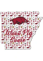 Arkansas Razorbacks 24 Inch Floral State Wall Art - Red
