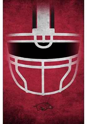 Arkansas Razorbacks Ghost Helmet 17x26 Sign - Red
