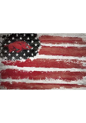 Arkansas Razorbacks Flag 17x26 Sign - Red