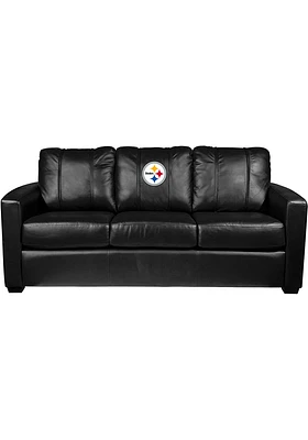 Pittsburgh Steelers Faux Leather Sofa - Black