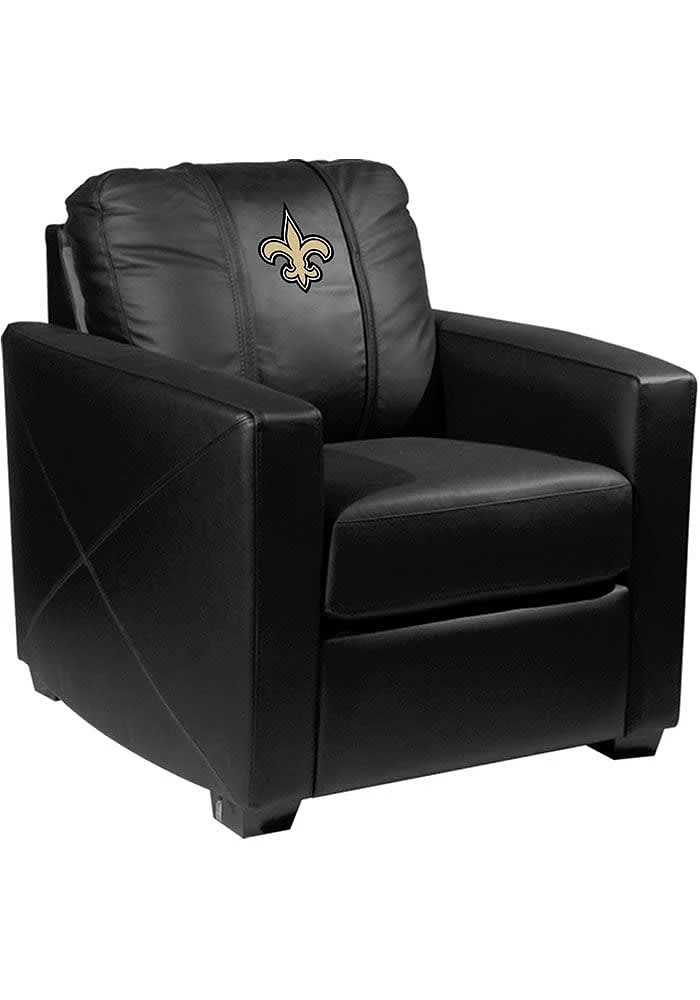 New Orleans Saints Faux Leather Club Desk Chair - Black