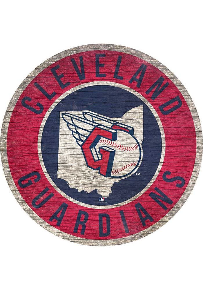 Cleveland Guardians State Circle Sign - Red
