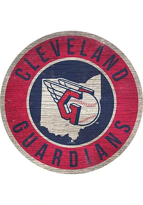 Cleveland Guardians State Circle Sign - Red