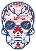 Kansas Jayhawks 12 inch Sugar Skull Sign - Blue