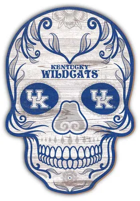 Kentucky Wildcats 12 inch Sugar Skull Sign