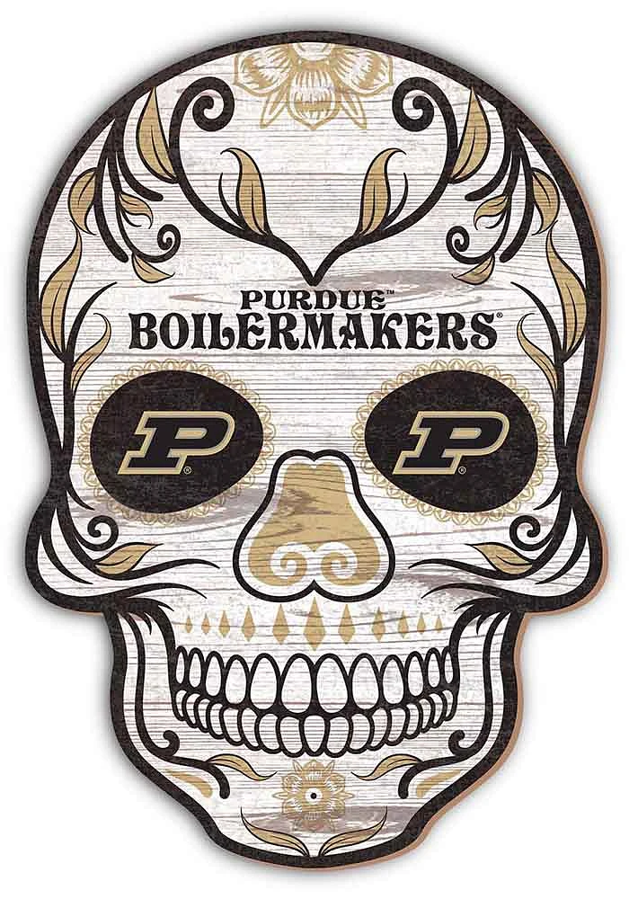 Purdue Boilermakers 12 inch Sugar Skull Sign