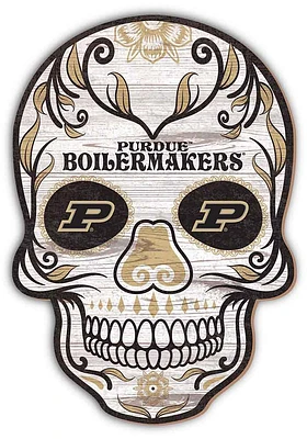 Purdue Boilermakers 12 inch Sugar Skull Sign