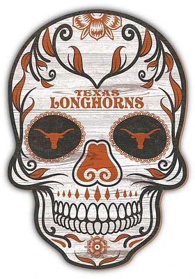 Texas Longhorns 12 inch Sugar Skull Sign - Burnt Orange