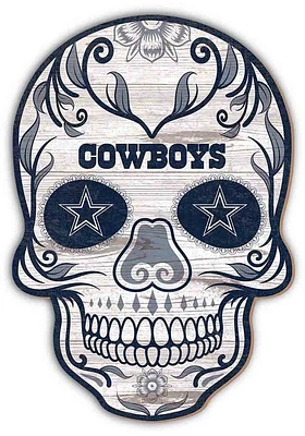 Dallas Cowboys 12 inch Sugar Skull Sign - Blue