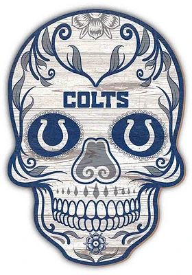 Indianapolis Colts 12 inch Sugar Skull Sign - Blue