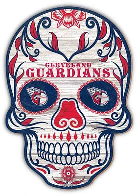 Cleveland Guardians 12 inch Sugar Skull Sign - Blue