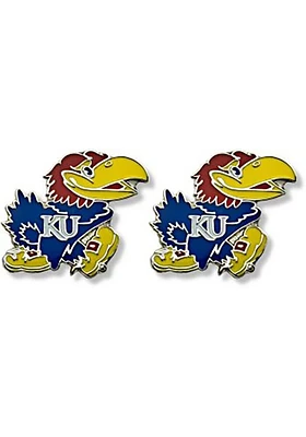 Kansas Jayhawks Team Logo Post Womens Earrings
