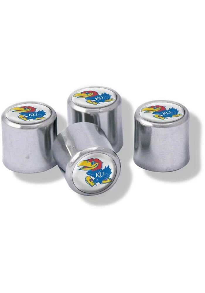 Kansas Jayhawks 4 Pack Auto Accessory Valve Stem Cap