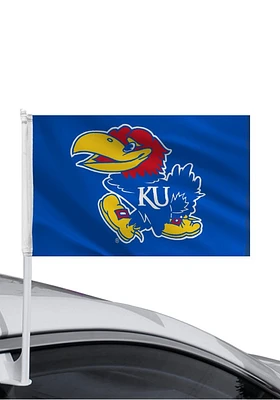 Kansas Jayhawks 11x16 Blue Silk Screen Car Flag - Blue