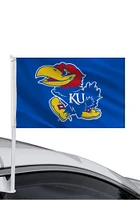 Kansas Jayhawks 11x16 Blue Silk Screen Car Flag - Blue