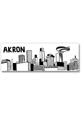 Akron Skyline 1.5 in X 4.5 in Magnet