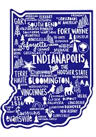 Indiana 2.5 in X 3.5 in Stickers - Blue