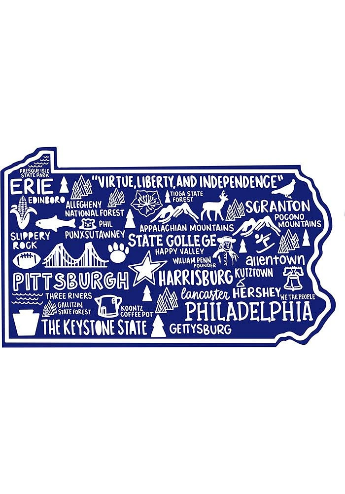 Pennsylvania 4 in X 3 in Stickers - Blue