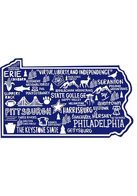 Pennsylvania 4 in X 3 in Stickers - Blue