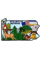Pennsylvania 4 in X 3 in Stickers - Light Blue