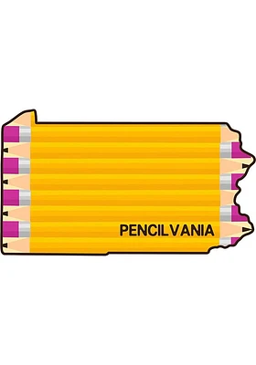 Pennsylvania 4 in X 3 in Stickers - Yellow