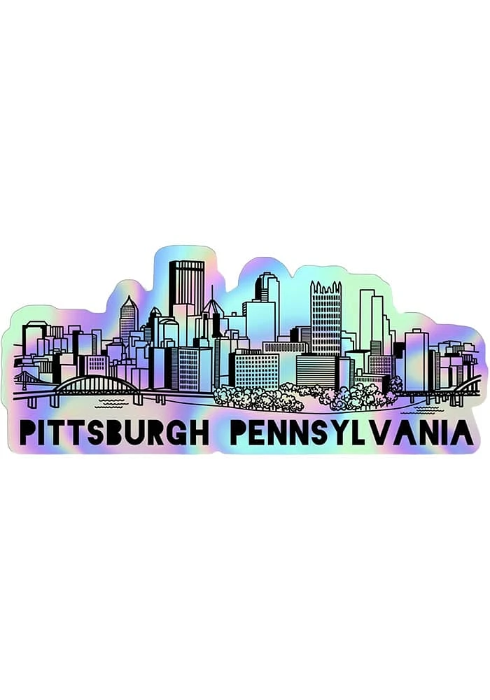 Pittsburgh Holographic design Stickers - Silver