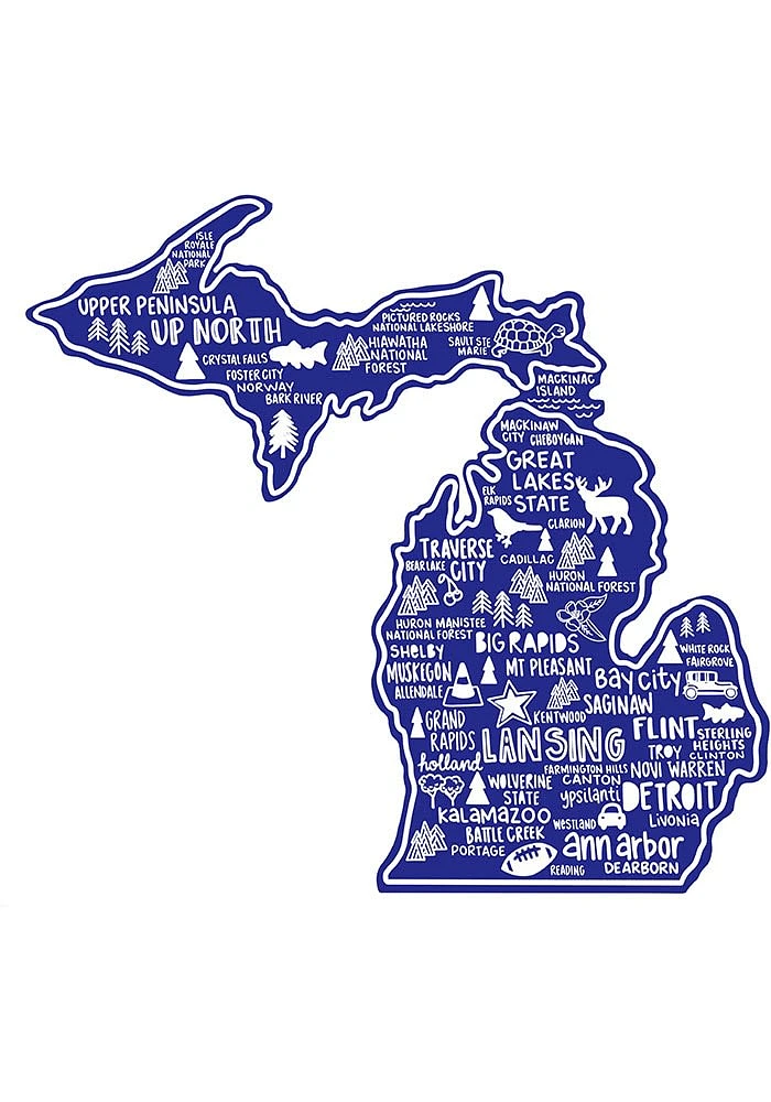 Michigan 3 in high Stickers - Blue