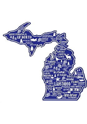 Michigan 3 in high Stickers - Blue