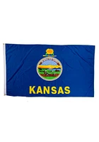 Kansas Blue Silk Screen Grommet Flag - Blue