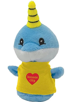 Kansas City HEART NARWAL Plush - Grey