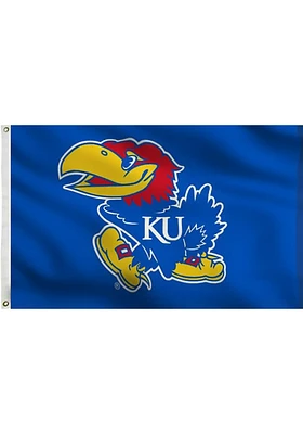 Kansas Jayhawks 3x5 Grommet Logo Silk Screen Grommet Flag - Blue