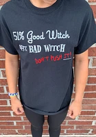 Wizard of Oz Womens Black 51% Good Witch Short Sleeve T-Shirt