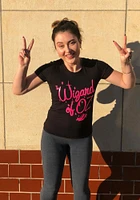 Wizard of Oz Womens Black Glitter Logo Short Sleeve T-Shirt