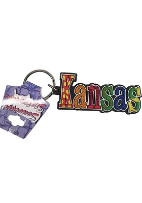 Kansas Colorful Rubber Keychain - Red