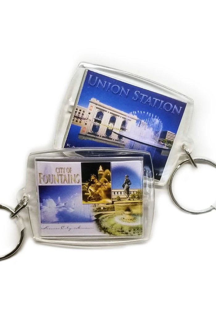 Kansas City Fountains Keychain - Blue