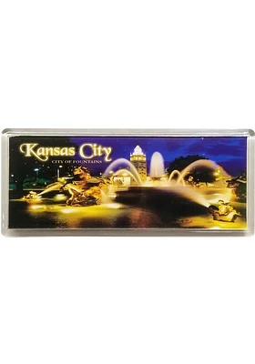 Kansas City Plaza Fountains at night Magnet