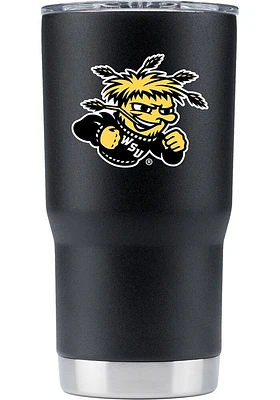 Wichita State Shockers Team Logo 20 oz Stainless Steel Tumbler - Black