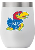 Kansas Jayhawks Team Logo 12oz Stemless Wine Stainless Steel Stemless - Grey