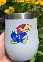 Kansas Jayhawks Team Logo 12oz Stemless Wine Stainless Steel Stemless - Grey