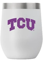 TCU Horned Frogs Team Logo 12oz Stemless Wine Stainless Steel Stemless - Grey