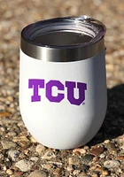 TCU Horned Frogs Team Logo 12oz Stemless Wine Stainless Steel Stemless - Grey