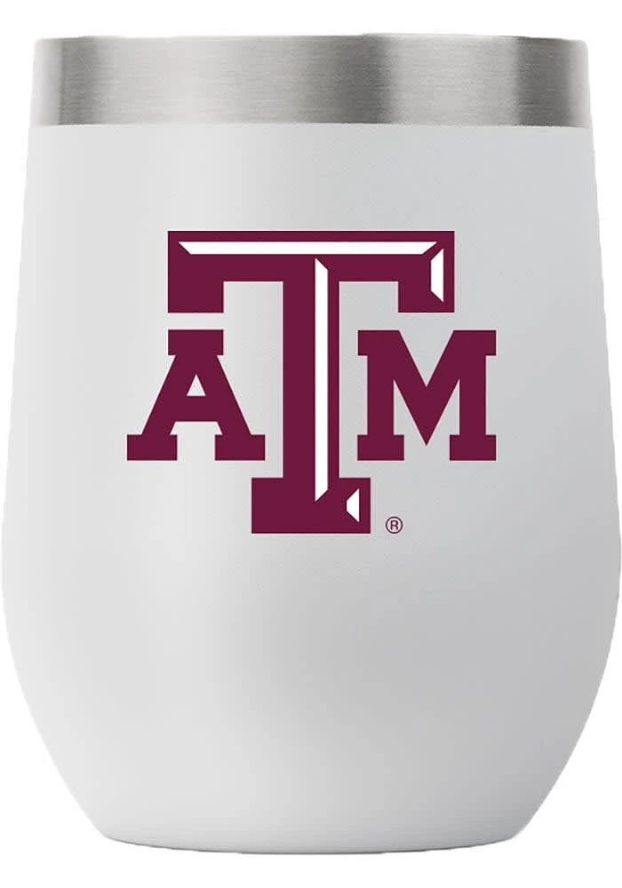 Texas A&M Aggies Team Logo 12oz Stemless Wine Stainless Steel Stemless - Grey