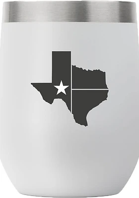 Texas Flag State Shape 12oz Stemless Wine Stainless Steel Stemless - Grey