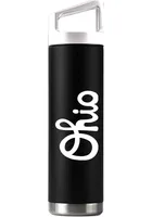 Ohio Script 22oz Bottle with White Cap Stainless Steel Tumbler - Black