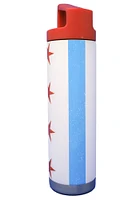 Chicago Flag Wrap 22oz Stainless Steel Bottle - Red