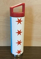Chicago Flag Wrap 22oz Stainless Steel Bottle - Red